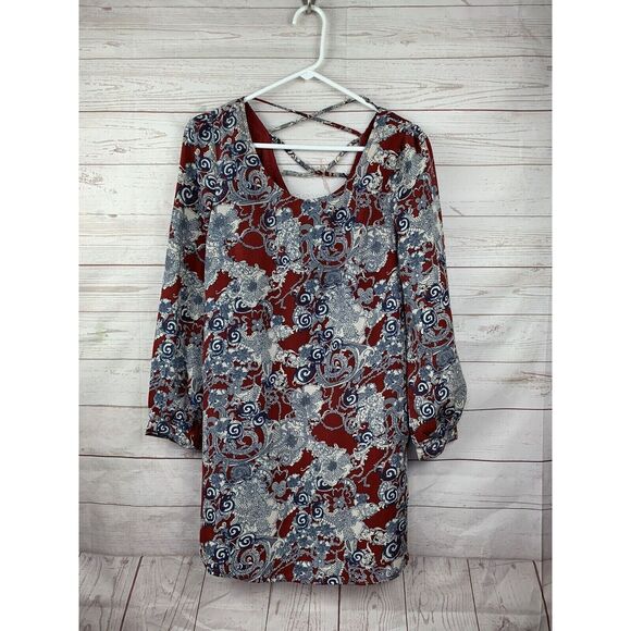 Charming Charlie‎ Dress womens small Long Sleeve Floral Boho Hippie - Picture 1 of 6
